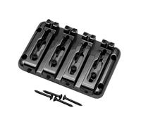 Fenteer Electric Bass Bridge Detachable Fast Single Change Sturdy Build Zinc Alloy Adjustable Saddles through Body 90x60 mm 4 String, Black