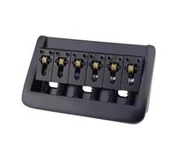 Fenteer Electric Guitar Bridge 6 String Adjustable Rust Resistant with Brass Fixed Saddles Zinc Alloy Guitar Part 10.5mm, Black