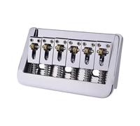 Fenteer Electric Guitar Bridge 6 String Adjustable Rust Resistant with Brass Fixed Saddles Zinc Alloy Guitar Part 10.5mm, Silver