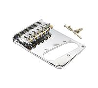 Fenteer Electric Guitar Bridge Guitar Parts for 6 String Metal Easy Installation Musical Instrument Accessories Fixed Hardtail Saddle