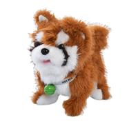 Fenteer Electric Walking Dog Toy Interactive Electronic Pet with 12 Songs Pretend Play Cute Musical Toy Stuffed Animal for Kids, Brown