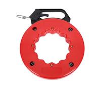 Fenteer Electric Wire Guide Cable Puller Wire Pulling Tool Steel With Comfort Grip Built for Tight Concealed Passages suitable for electricians wall conduit, Red Round Fish Tape Reel