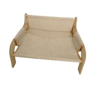 Fenteer Elevated Cat Bed Raised Cat Sofa Playing Decorative Stylish Stable Lounge Kitten Scratching Bed for Pet Supplies Puppy, Linen Cloth