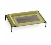 Fenteer Elevated Pet Bed Cot Portable Practical Sturdy Outdoor Dog Bed Cooling Pet Cot for Backyard Travel Indoor Camping, Green M