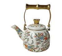 Fenteer Enamel Tea Kettle Teapot with Lid Sturdy Large Capacity Comfortable Grip Water Kettle Coffee Pot for Kitchen Home Restaurant, 1.5L