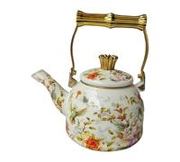Fenteer Enamel Tea Kettle Water Kettle Drinkware Reusable Multifunctional Juice Jug Sturdy Coffee Pot Teapot for Office Kitchen Home, 1.5L