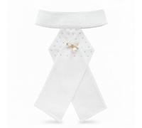 Fenteer Equestrian Collar Tie Neckwear Cravat Brooch With Seamless Unified Neck Band And Elegant Drape time sav suitable for dressage performances show rs, Bow Pearl Brooch