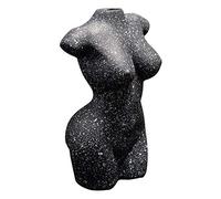 Fenteer Female Flower Vase, Resin Vases for Home Decor, Human Body Figurines Vase, Indoor Art Planter Plant Pot, Black