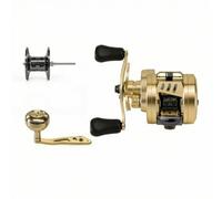 Fenteer Fishing Reel Drum Reel Baitcasting Reel Casting Reel With Full Metal Frame Sealed 8+1 Bearings Powerful 12 kg Drag 5.6 1 Ratio Compact Build suitable, Gold Left Hand