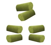 Fenteer Flannel Stretch Armrest Covers Set of Couch Spandex 6 Green