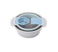 Fenteer Flour Sieve Set Sifter Tray Egg Separator Bowl Kitchen Strainer Mesh Colander Utensil with Clump Breaking Fine Mesh Suitable for Batter prep Pastry, Array, Nordic Blue, Small