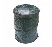 Fenteer Foldable Trash Bin Large Capacity Garbage Can Yard Bag Portable Up Bin With Zippered Lid Waterproof PE Material Suitable, Green, color to 1, 48X61cm 110L 29 Gallon