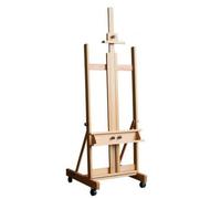 Fenteer Folding Easel Adjustable Floor Easel Wooden Painting Easel Rolling Art Easel with Locking Knobs and Canvas Support Beech Wood Suitable for Plein air, Original Wood Color, Medium