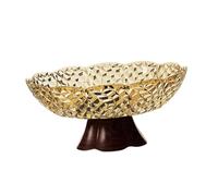 Fenteer Fruit Bowl for Home Decor Modern Minimalist Candy Plate High Foot Fruit Tray Pedestal Decorative Bowl for Vegetables Snacks, L Brown