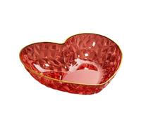 Fenteer Fruit Bowl Vegetable Fruit Plate Table Centerpiece Heart Shaped Snack Candy Tray for Graduation Bridal Shower Reception Decor, Red