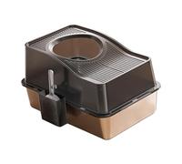 Fenteer Fully Enclosed Cat Litter Box Toilet Cat Bedpan Lightweight High Raised Rim Removable 60x40x40cm Top Entry, Black