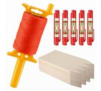 Fenteer Gardening Rope Reel Bricklayer Line Kit With Nylon Cord Stakes And Level Tools Ergonomic Handle And High Visibility For Straight Lines suitable for building sites yard projects outdoor marking