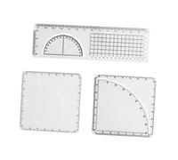 Fenteer Geometric Ruler Drawing Stencils Measuring Templates Math Functions Ruler for Architecture Woodworking Painting Construction, for Grade 7