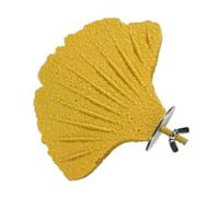 Fenteer Ginkgo Leaf Parrot Perch Paw Grinding Pole Easy to Use,Rest Station,Resin Bird Cage Perch for Cockatiels Parakeets,Conures, Yellow