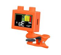 Fenteer Guitar Tuner, Acoustic Calibration, Rotary Metronome, Professional Digital Electronic Tuner for Violin, Mandolin And Bass, orange