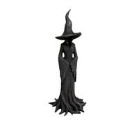Fenteer Halloween Witch Sculpture Black Witch Statues Gothic Home Decor Novelty Halloween Decorations Desktop Ornament for Home Office Festival Gifts,30cm Black Witch
