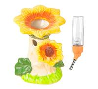 Fenteer Hamster Water Bottle with Stand Decorative Water Dispenser Leakproof Cute Small Pet Supplies Sunflower Shape for Mice Gerbil