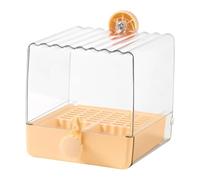 Fenteer Hanging Bird Bath Clear Hanging Pet Bird Bath Box for Parakeets Budgerigar Canary Cockatiel, Orange