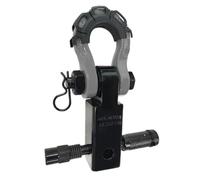 Fenteer Heavy Duty Vehicle Tow Hook With Alloy Steel And Rubber Construction Solid Black Mount With Shackle Locked In Place By Retaining Clip Suitable For Winch Rope Strap Pulling, Gray Black