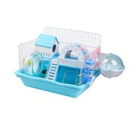 Fenteer Hide House Small Animal Cage 2 Tier Small Animals Supplies Indoor Hamster Cage Mouse Cage for Mice Gerbil African Hedgehog