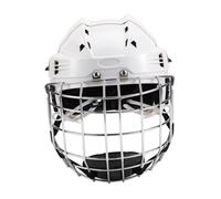 Fenteer Hockey Helmet Rugby Helmet, Protector Breathable Portable with Cage for Adults Practice Indoor Training Competition, White, 58cm to 68cm