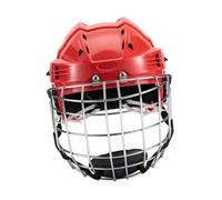 Fenteer Hockey Helmet Rugby Helmet, Protector Breathable Portable with Cage for Adults Practice Indoor Training Competition, Red, 58cm to 68cm