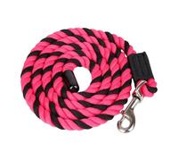 Fenteer Horse Lead Rope Equine Performance Lead Rope Cotton with Swivel Clip Heavy Duty Quick Halter Attachment Lunge Line for Horses, Pink and Black