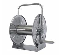 Fenteer Hose Storage Organizer Stainless Reel Holder Cart with Reducing Guide Outdoor Build for Watering and Washing Suitable for Home lawns Backyard Care Patio upkeep