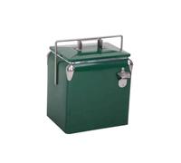 Fenteer Industrial Container Ice Box Chest Insulated Box Metal Portable Cold Storage Secure Metal Latches Front And Sides With Handle suitable for trips picnics backyard gatherings, Olive Green