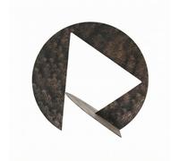 Fenteer Industrial Display Metal Sculpture Ornament Round Openwork Decor Geometric Circle With Triangular Cutout Textured Bronze Finish Stable Angled Base