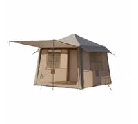 Fenteer Inflatable Shelter Cabin Tent With Canopy Camping Tent Outdoor Tent Panoramic Mesh Wind Resistant Design Suitable for RV sites lakeside stays mountain, Beige, Beige, 220 220 200cm