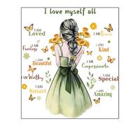 Fenteer Inspirational Quotes Wall Sticker PVC Wallpaper Butterfly Motivational Wall Decal for Bathroom Door Nursery Background School