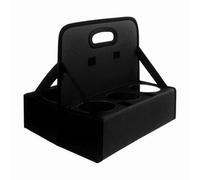 Fenteer Insulated Storage Container Beverage Carrier Cup Holder Drink Tote With 6 Compartment Organizer Foldable Polyester With Pe Boards Suitable for, Black