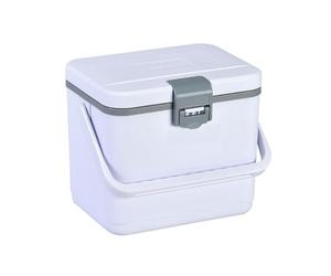 Fenteer Insulated Storage Container Portable Hard Case with Flat Lid and Front Latch Silicone Structure Suitable for Camping picnics Sports Days Outdoor Gatherings, White, High-end PU