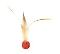 Fenteer Interactive Bouncy Ball Toy, Funny Cat Feather Ball Toy for Pet, Basketball