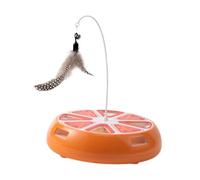Fenteer Interactive Cat Toy Automatic Teaser Practice Outdoor 360° Rotating Electronic Playing Funny Exercise Kitten Toy Moving Game, Orange