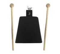 Fenteer Iron Cowbell with Handle Stick Percussion Instrument Cowbell Noise Maker Cheering Bell Orff Instrument for Football Game Kids, 5inch