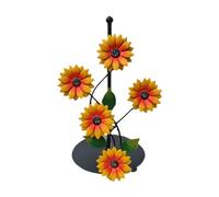 Fenteer Iron Daisy Kitchen Roll Holder Free Standing Paper Towel Holder Countertop Organizer for Dining Room Versatile Anti Slip Space Saving Towel Stand,Orange Daisy