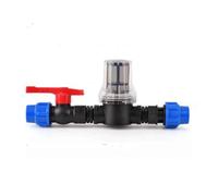 Fenteer Irrigation System Valve Inline Valve Strainer Shutoff Assembly with Clear Viewing Chamber and Red Lever Handle Controls Water Suitable for Backyard, 32mm 200 Mesh