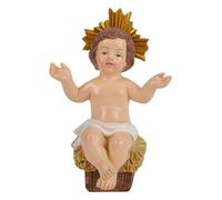 Fenteer Jesus Nativity Figurine Jesus Figure Doll Painted Child for Office Shelves Religious Celebration Decoration, S