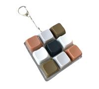 Fenteer Keyboard Fidget Keychain 9 Key Keyboard Novelty Compact Mechanical Key Button Fidget Button for Gift School Office Home Teens, Style H