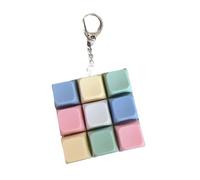 Fenteer Keyboard Fidget Keychain 9 Key Keyboard Novelty Compact Mechanical Key Button Fidget Button for Gift School Office Home Teens, Style B