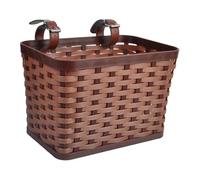 Fenteer Kids Basket Bike Rack Basket Front Mount Dogs Carrier Sundries Organizer Dog Bike Carrier, brown