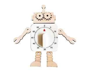 Fenteer Kids Busy Board DIY Accessories Educational Sensory Toy Early Teaching Learning Activity Center Board for Plane Travel Toys Toddler Kids, Robot Timer