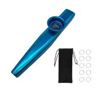 Fenteer Kids Kazoo Musical Instrument Portable Coordination Professional Music Toy with Diaphragms Mouthpiece Dustcover for Christmas, Blue